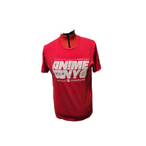 Anime NYC anime convention 2018 red short sleeve tee, size large